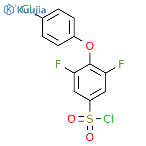 4-(4-Chlorophenoxy)-3,5-difluorobenzene-1-sulfonylchloride structure