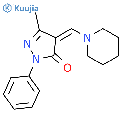 (4E)-5-methyl-2-phenyl-4-(piperidin-1-ylmethylidene)-2,4-dihydro-3H-pyrazol-3-one structure