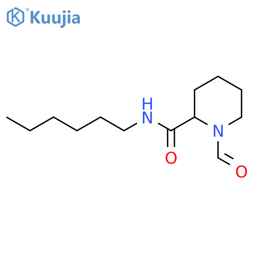 1-Formyl-N-hexyl-2-piperidinecarboxamide structure