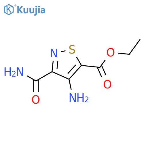 ethyl 4-amino-3-carbamoyl-1,2-thiazole-5-carboxylate structure