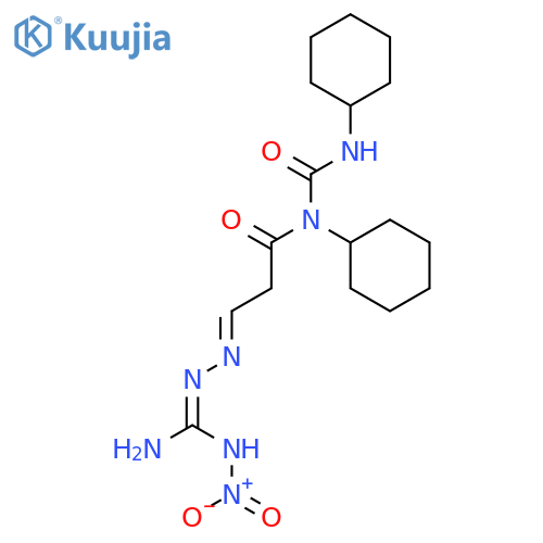 (3E)-3-{(2Z)-[amino(nitroamino)methylidene]hydrazinylidene}-N-cyclohexyl-N-(cyclohexylcarbamoyl)propanamide structure