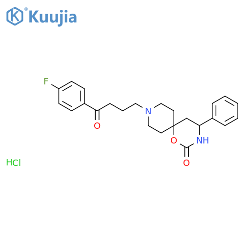 9-[4-(4-fluorophenyl)-4-oxobutyl]-4-phenyl-1-oxa-3,9-diazaspiro[5.5]undecan-2-one hydrochloride (1:1) structure