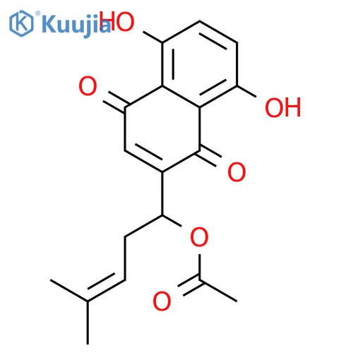 1,4-naphthalenedione, 2-[1-(acetyloxy)-4-methyl-3-pentenyl]-5,8-dihydroxy- structure