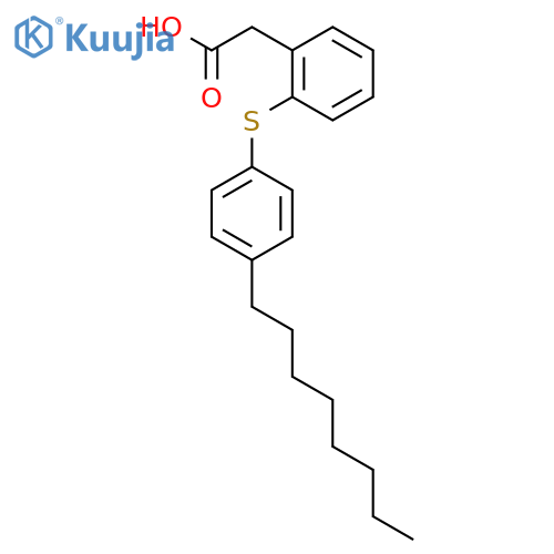Benzeneacetic acid, 2-[(4-octylphenyl)thio]- structure