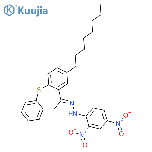 Dibenzo[b,f]thiepin-10(11H)-one, 8-octyl-, (2,4-dinitrophenyl)hydrazone structure
