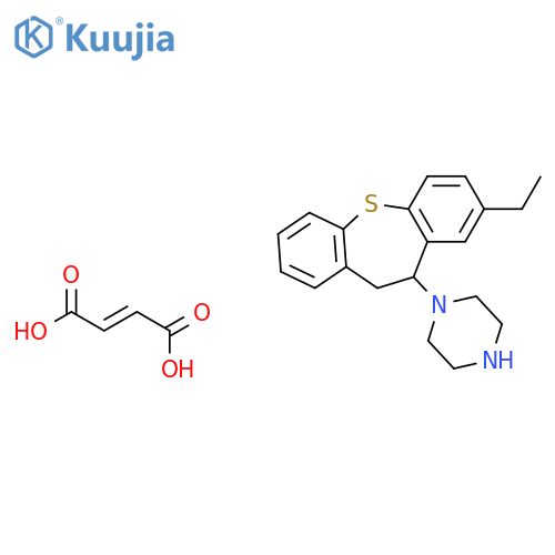 1-(8-ethyl-10,11-dihydrodibenzo[b,f]thiepin-10-yl)piperazine (2E)-but-2-enedioate structure