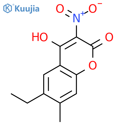 2H-1-Benzopyran-2-one, 6-ethyl-4-hydroxy-7-methyl-3-nitro- structure