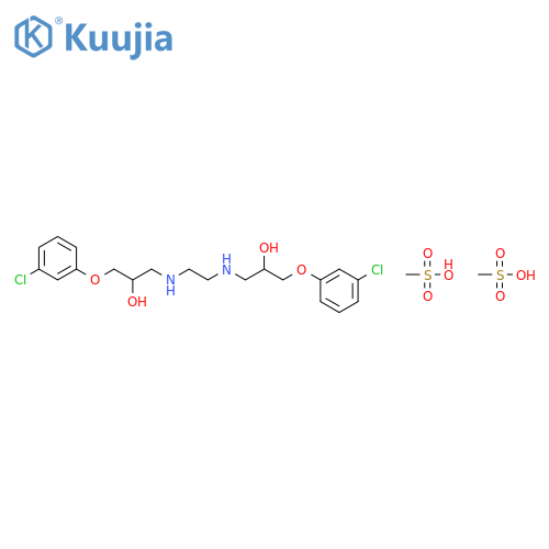 1,1'-(ethane-1,2-diyldiimino)bis[3-(3-chlorophenoxy)propan-2-ol] dimethanesulfonate (salt) structure