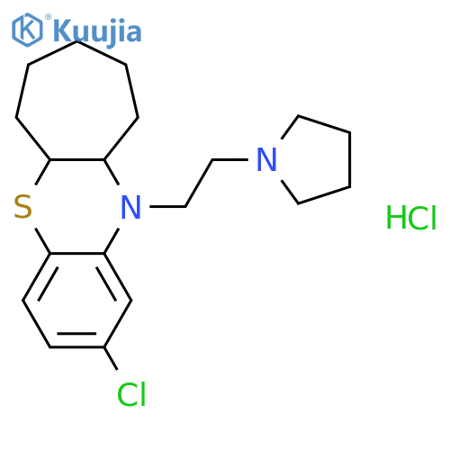 Benzo[b]cyclohepta[e][1,4]thiazine,2-chloro-5a,6,7,8,9,10,10a,11-octahydro-11-[2-(1-pyrrolidinyl)ethyl]-,hydrochloride (1:1) structure