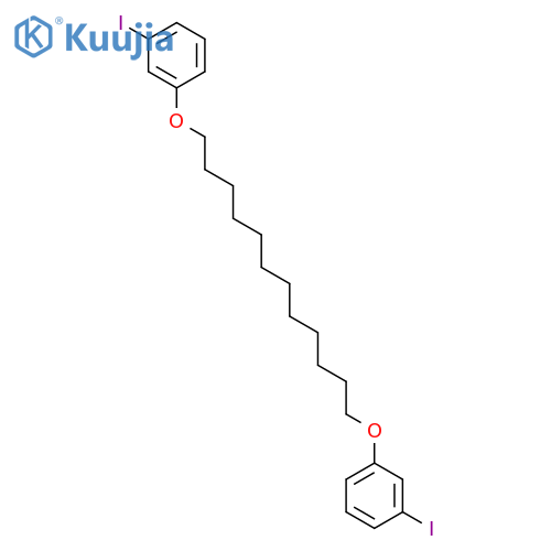 Benzene, 1,1'-[1,12-dodecanediylbis(oxy)]bis[3-iodo- structure