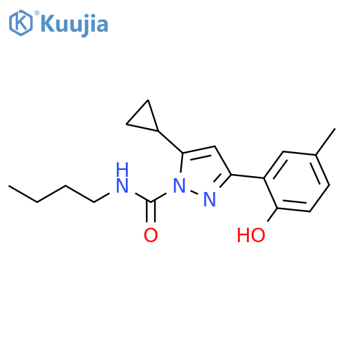 1H-Pyrazole-1-carboxamide,N-butyl-5-cyclopropyl-3-(2-hydroxy-5-methylphenyl)- structure