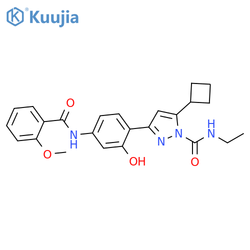 1H-Pyrazole-1-carboxamide,5-cyclobutyl-N-ethyl-3-[2-hydroxy-4-[(2-methoxybenzoyl)amino]phenyl]- structure