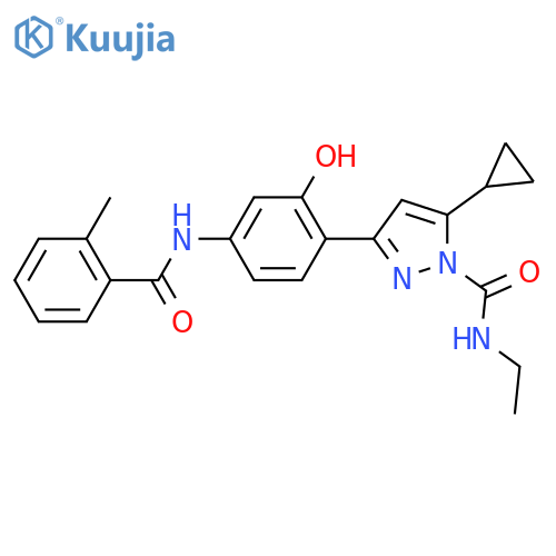 1H-Pyrazole-1-carboxamide,5-cyclopropyl-N-ethyl-3-[2-hydroxy-4-[(2-methylbenzoyl)amino]phenyl]- structure