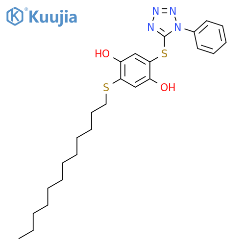 1,4-Benzenediol, 2-(dodecylthio)-5-[(1-phenyl-1H-tetrazol-5-yl)thio]- structure