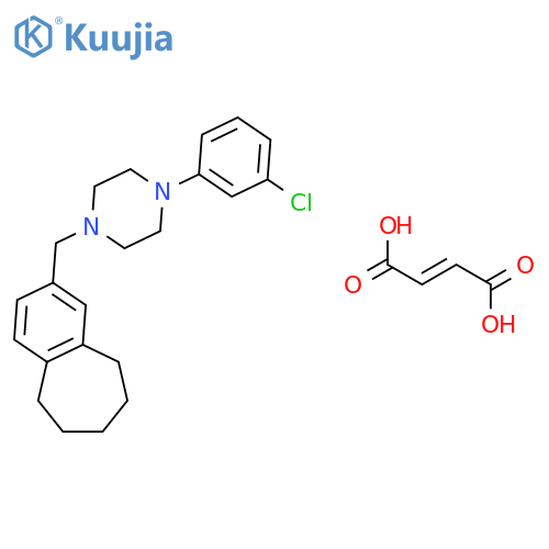1-(3-chlorophenyl)-4-(6,7,8,9-tetrahydro-5H-benzo[7]annulen-2-ylmethyl)piperazine (2E)-but-2-enedioate structure