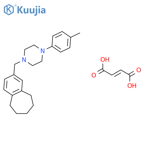 1-(4-methylphenyl)-4-(6,7,8,9-tetrahydro-5H-benzo[7]annulen-2-ylmethyl)piperazine (2E)-but-2-enedioate structure