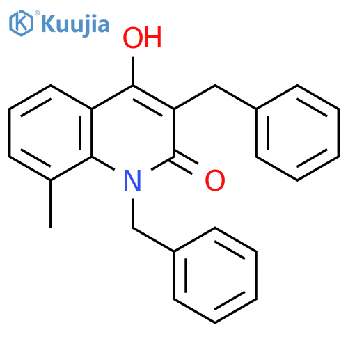 2(1H)-QUINOLINONE, 4-HYDROXY-8-METHYL-1,3-BIS(PHENYLMETHYL)- structure