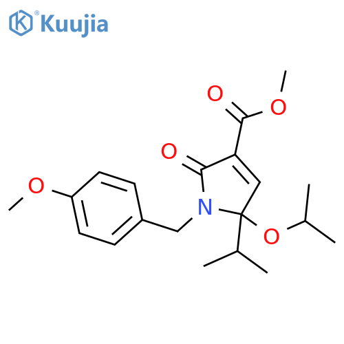 1H-Pyrrole-3-carboxylic acid, 2,5-dihydro-1-[(4-methoxyphenyl)methyl]-5-(1-methylethoxy)-5-(1-methylethyl)-2-oxo-, methyl ester structure