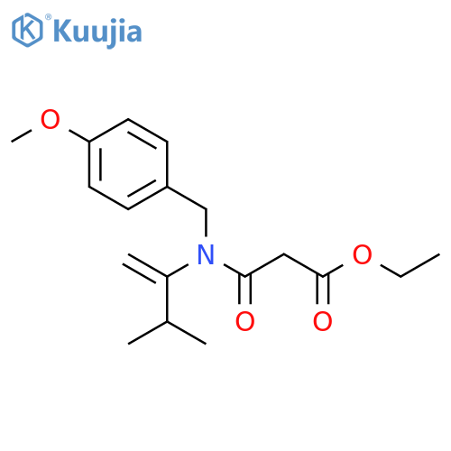 Propanoic acid, 3-[[(4-methoxyphenyl)methyl](2-methyl-1-methylenepropyl)amino]-3-oxo-, ethyl ester structure