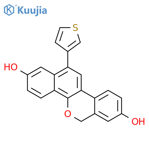 6H-Benzo[d]naphtho[1,2-b]pyran-2,8-diol, 12-(3-thienyl)- structure