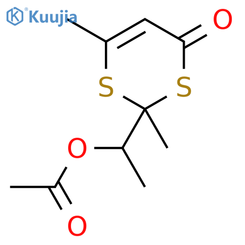 1-(2,6-Dimethyl-4-oxo-4H-1,3-dithiin-2-yl)ethyl acetate structure