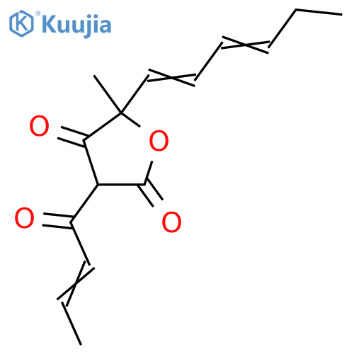 3-But-2-enoyl-5-hexa-1,3-dienyl-5-methyloxolane-2,4-dione structure