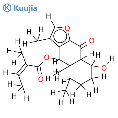 6-Tigloyl-(1alpha,6beta,10alphaH)- 1,6-Dihydroxyfuranoeremophilan-9-one structure