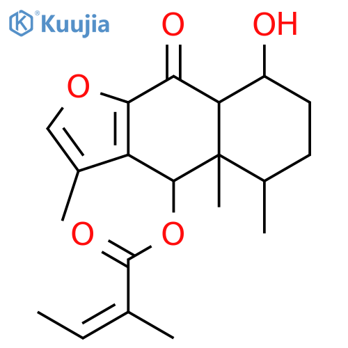 (4R,4aS,5R,8R,8aR)-8-hydroxy-3,4a,5-trimethyl-9-oxo-4,4a,5,6,7,8,8a,9-octahydronaphtho[2,3-b]furan-4-yl (2Z)-2-methylbut-2-enoate structure