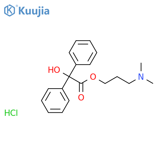 3-(dimethylamino)propyl hydroxy(diphenyl)acetate hydrochloride (1:1) structure