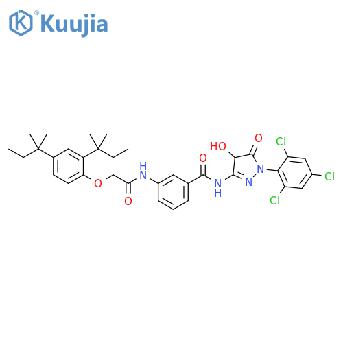 Benzamide,3-[[[2,4-bis(1,1-dimethylpropyl)phenoxy]acetyl]amino]-N-[4,5-dihydro-4-hydroxy-5-oxo-1-(2,4,6-trichlorophenyl)-1H-pyrazol-3-yl]- structure