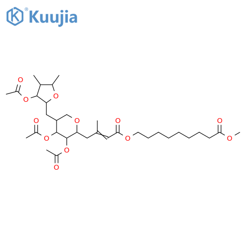 Nonanoic acid, 9-[[4-[3,4-bis(acetyloxy)-5-[[3-(acetyloxy)tetrahydro-4,5-dimethyl-2-furanyl]methyl]tetrahydro-2H-pyran-2-yl]-3-methyl-1-oxo-2-butenyl]oxy]-, methyl ester (9CI) structure