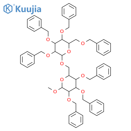 α-D-Glucopyranoside, methyl 2,3,4-tris-O-(phenylmethyl)-6-O-[2,3,4,6-tetrakis-O-(phenylmethyl)-α-D-glucopyranosyl]- structure