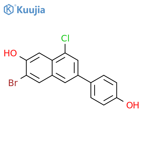 2-Naphthalenol, 3-bromo-8-chloro-6-(4-hydroxyphenyl)- structure
