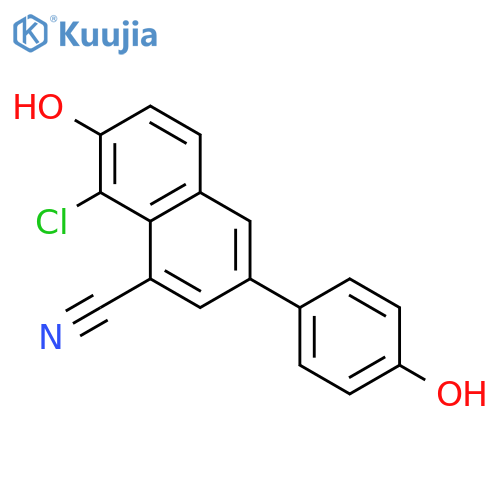 1-Naphthalenecarbonitrile, 8-chloro-7-hydroxy-3-(4-hydroxyphenyl)- structure