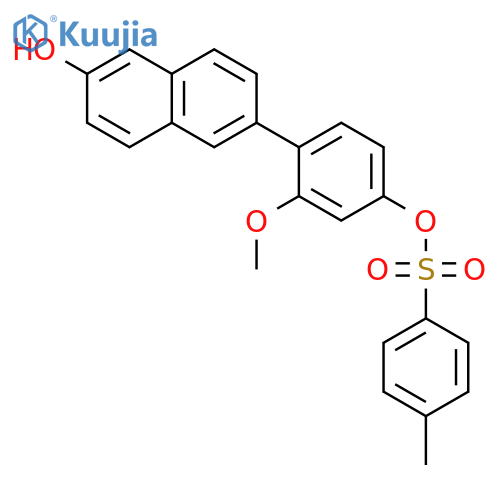 2-NAPHTHALENOL, 6-[2-METHOXY-4-[[(4-METHYLPHENYL)SULFONYL]OXY]PHENYL]- structure