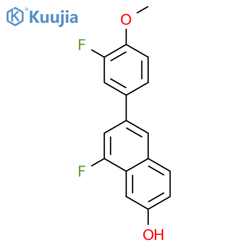 2-NAPHTHALENOL, 8-FLUORO-6-(3-FLUORO-4-METHOXYPHENYL)- structure