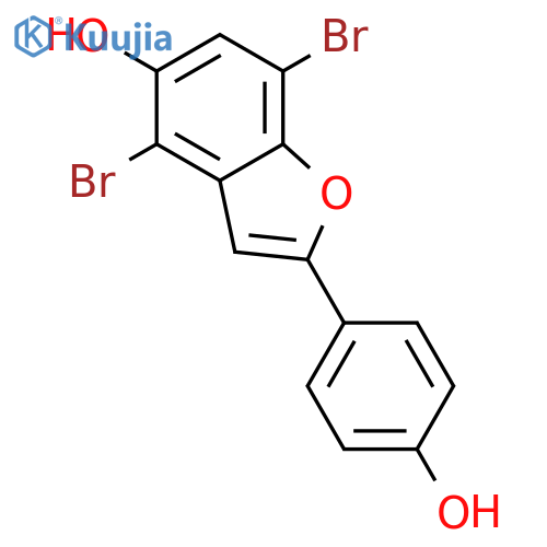 5-Benzofuranol, 4,7-dibromo-2-(4-hydroxyphenyl)- structure