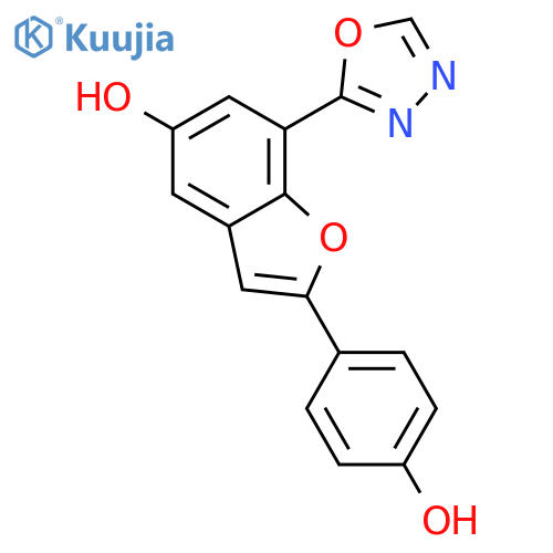 5-BENZOFURANOL, 2-(4-HYDROXYPHENYL)-7-(1,3,4-OXADIAZOL-2-YL)- structure