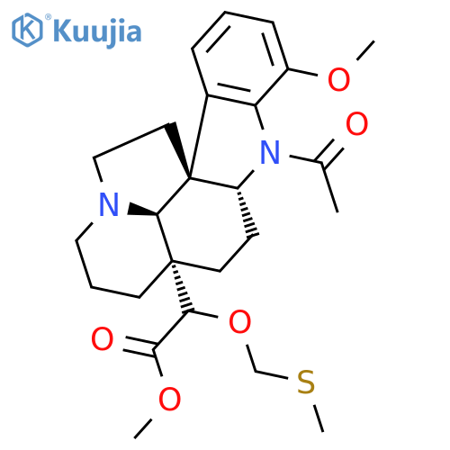 Methyl 2-[(1R,9R,12S,19S)-8-acetyl-6-methoxy-8,16-diazapentacyclo[10.6.1.01,9.02,7.016,19]nonadeca-2(7),3,5-trien-12-yl]-2-(methylsulfanylmethoxy)acetate structure