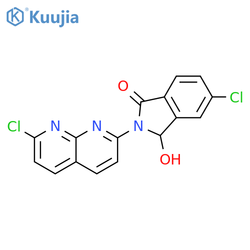 1H-Isoindol-1-one,5-chloro-2-(7-chloro-1,8-naphthyridin-2-yl)-2,3-dihydro-3-hydroxy- structure