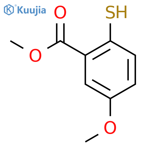Benzoicacid, 2-mercapto-5-methoxy-, methyl ester structure