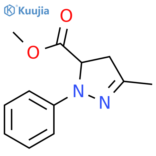 1H-Pyrazole-5-carboxylic acid, 4,5-dihydro-3-methyl-1-phenyl-, methyl ester structure