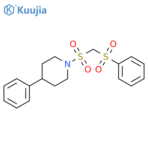 Piperidine, 4-phenyl-1-[[(phenylsulfonyl)methyl]sulfonyl]- structure