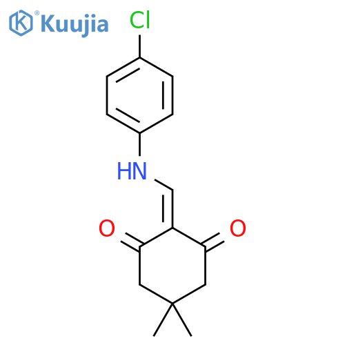 2-{[(4-chlorophenyl)amino]methylidene}-5,5-dimethylcyclohexane-1,3-dione structure