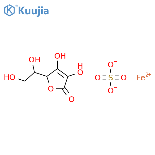 2-[(1S)-1,2-dihydroxyethyl]-4,5-dihydroxy-furan-3-one; iron(+2) cation; sulfate structure