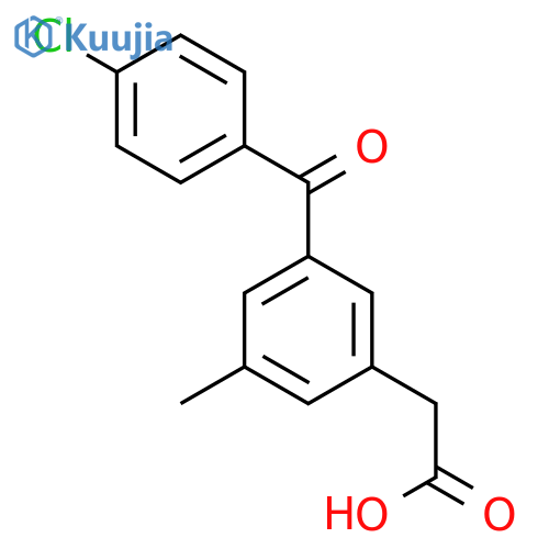 Benzeneacetic acid, 3-(4-chlorobenzoyl)-5-methyl- structure
