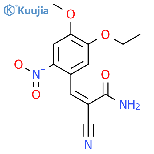 2-PROPENAMIDE, 2-CYANO-3-(5-ETHOXY-4-METHOXY-2-NITROPHENYL)- structure