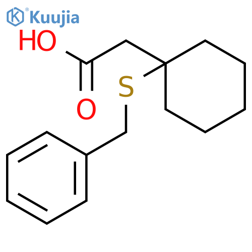 Cyclohexaneacetic acid,1-[(phenylmethyl)thio]- structure
