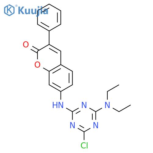 2H-1-Benzopyran-2-one,7-[[4-chloro-6-(diethylamino)-1,3,5-triazin-2-yl]amino]-3-phenyl- structure