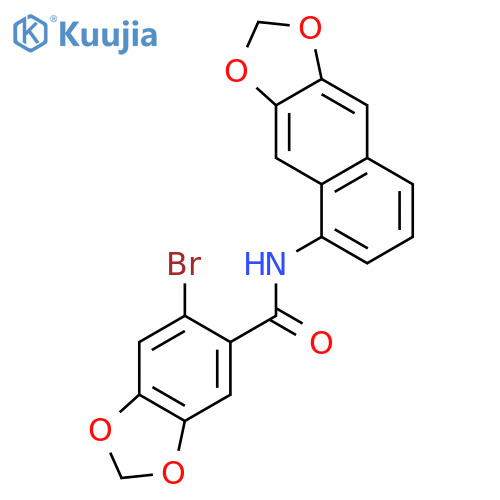 1,3-Benzodioxole-5-carboxamide, 6-bromo-N-naphtho[2,3-d]-1,3-dioxol-5-yl- structure